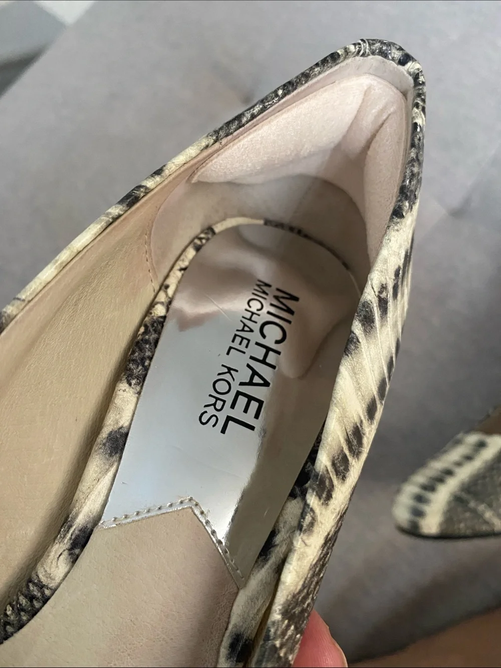 Michael Kors Women's Snake-Print Pumps in Cream and Brown